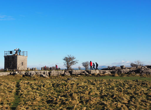 Heading for the 'hospice' at the summit of Hampsfell