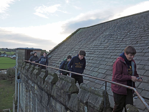 Access to the ringing chamber takes us all along the transept roof